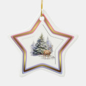 Herten Winter Bos Ster Ornament (Voorkant)