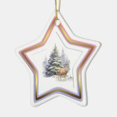Herten Winter Bos Ster Ornament (Links)
