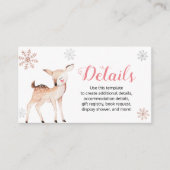 Herten Winter Onederland 1e Verjaardag Details Kaa Informatiekaartje (Voorkant)