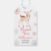 Herten Winter ONEderland 1e Verjaardag Roos Goud Cadeaulabel (Achterkant)