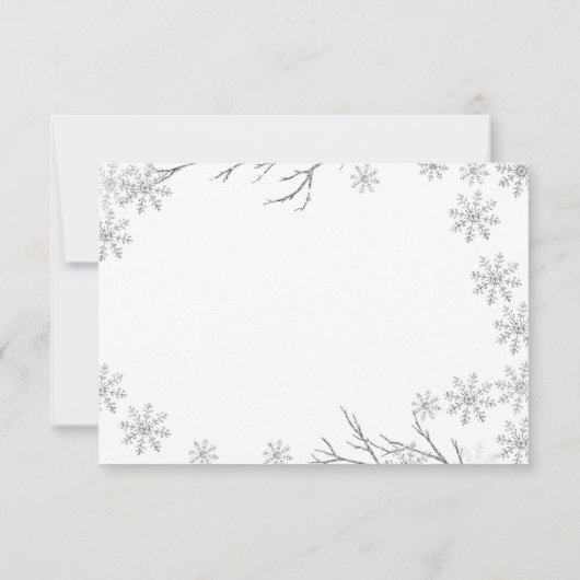 Herten Winter ONEderland 1e verjaardag RSVP-kaart Bedankkaart (Achterkant)