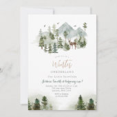 Herten Winter Onederland 1e verjaardag uitnodiging (Voorkant)