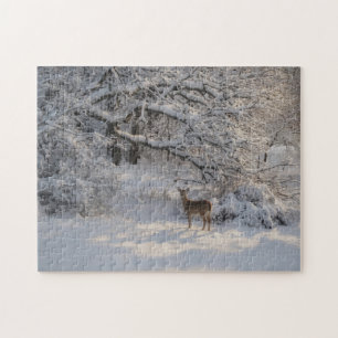 Herten Winter Sneeuwsfeer Puzzel
