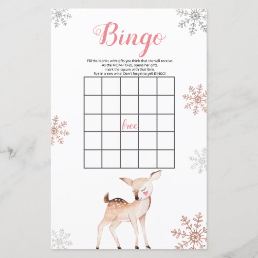 Herten Winter Sneeuwvlokken ONEderland Verjaardag  (Voorkant)