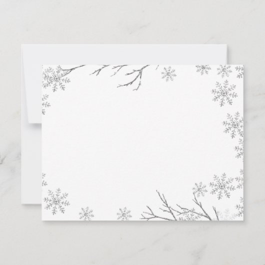 Herten Winter Sneeuwvlokken ONEderland Verjaardag Bedankkaart (Achterkant)