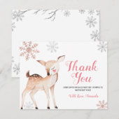 Herten Winter Sneeuwvlokken ONEderland Verjaardag Bedankkaart (Voorkant / Achterkant)