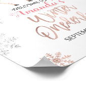 Herten Winter Sneeuwvlokken ONEderland Verjaardag  Poster (Hoek)