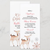 Herten Winter Sneeuwvlokken ONEderland Verjaardags Menu (Voorkant / Achterkant)