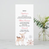 Herten Winter Sneeuwvlokken ONEderland Verjaardags Menu (Staand voorkant)