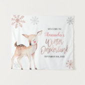 Herten Winter Sneeuwvlokken ONEderland Welkom Bord Wandkleed (Voorkant (horizontaal))