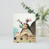 Herten winter whimisch Rupydetequila Kunst Briefkaart (Staand voorkant)