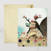 Herten winter whimisch Rupydetequila Kunst Briefkaart (Voorkant / Achterkant)