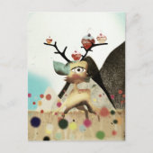 Herten winter whimisch Rupydetequila Kunst Briefkaart (Voorkant)