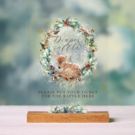 Herten Winter Woodland Baby shower Luier Raffle Acryl Bord