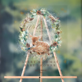 Herten Winter Woodland Koud Buiten Baby shower Acryl Bord (Neutraal)