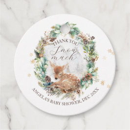 Herten Winter Woodland Koud Buiten Baby shower Bedankjes Labels