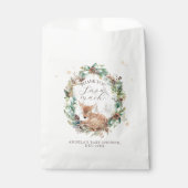 Herten Winter Woodland Koud Buiten Baby shower Bedankzakje (Voorkant)