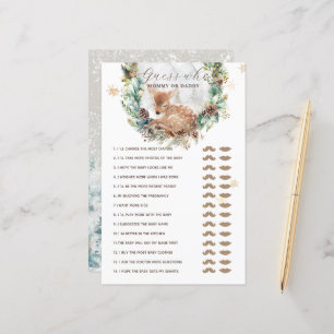 Herten Winter Woodland Mam of Pap Baby shower Spel