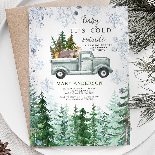 Herten Woodland rustieke bos Dier Baby shower Kaart