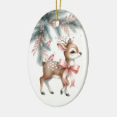 Herten Woodland  stijl Kerst gepersonaliseerd Keramisch Ornament (Links)