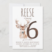 Herten zesde verjaardag uitnodiging (Voorkant)