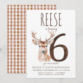 Herten zesde verjaardag uitnodiging (Voorkant / Achterkant)