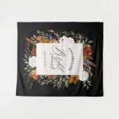 Herten zwarte terracotta bloemrijke rustieke bruid wandkleed (Voorkant (horizontaal))