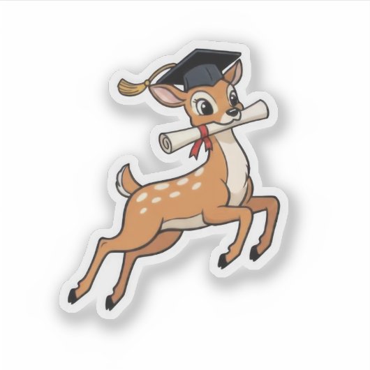 Hertenafstuderen Sticker (Voorkant)