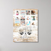 Hertenbaby Eerste Jaar Fotocollage Canvas Afdruk (Voorkant)