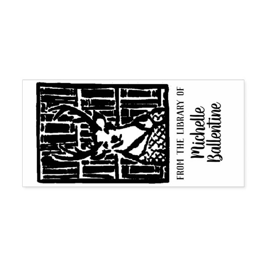Hertenbibliotheek Boekplaatstempel Zelfinktende Stempel (Design)