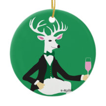 Hertenblij Keramische Kerstversiering