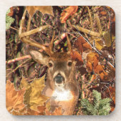 Hertenbok in jager camo Witte Staart Hert Onderzetter (Voorkant)