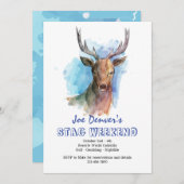 Hertenbok in waterverf uitnodiging (Voorkant / Achterkant)