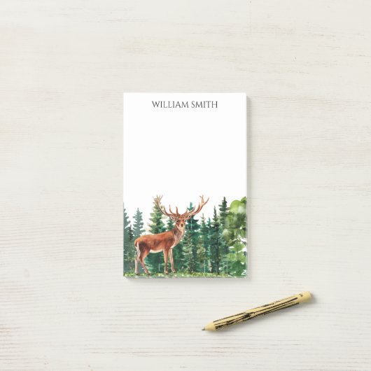 Hertenbomen gepersonaliseerd post-it® notes (Op bureau)