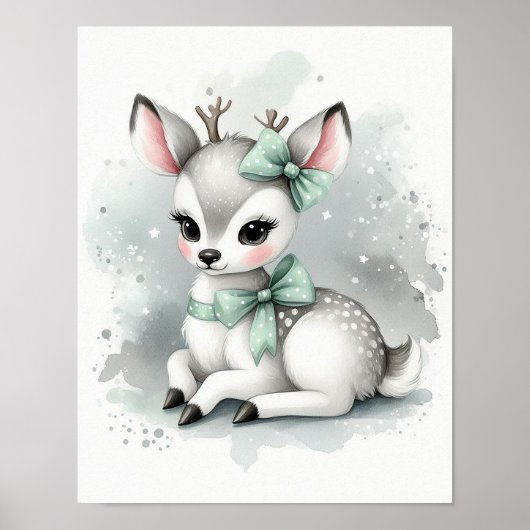 Hertenbos Muur Kunst Nursery Poster (Voorkant)
