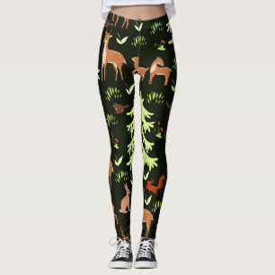 Hertenbos: Schilderachtig patroon. Leggings