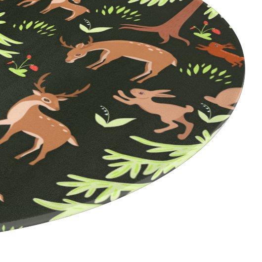 Hertenbos:  Schilderachtig patroon. Snijplank (Hoek)