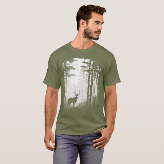 Hertenbos voor papa Son Bruh Graphic Hunter Groen T-shirt (Voorkant volledig)