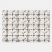 Hertenbos Winter Kerstmis Tartan Plaid 1 Inpakpapier Vel (Voorkant 2)