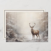  hertenbos wintersneeuw vrolijk kerstfeest feestdagenkaart (Voorkant / Achterkant)