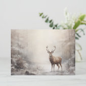  hertenbos wintersneeuw vrolijk kerstfeest feestdagenkaart (Staand voorkant)