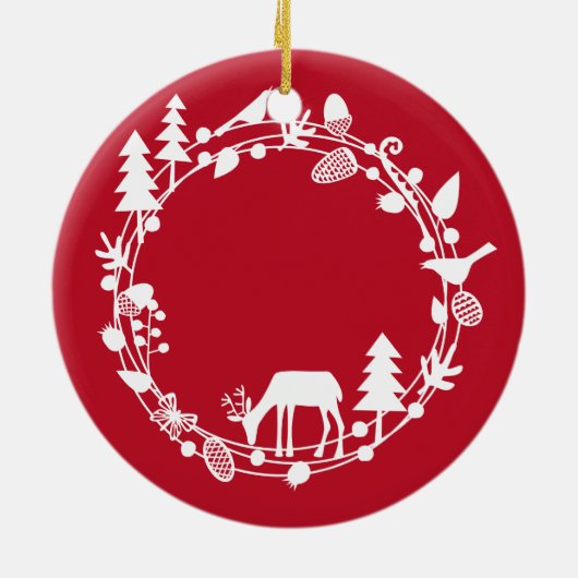 Hertenboskrans Keramisch Ornament (Achterkant)