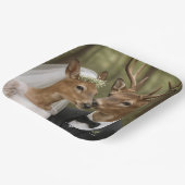 Hertenbruiloft in het bos papieren bordje (Gebogen)