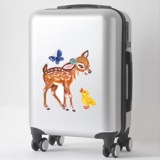  herteneend vlinder kwekerij muurdecor sticker (Koffer)