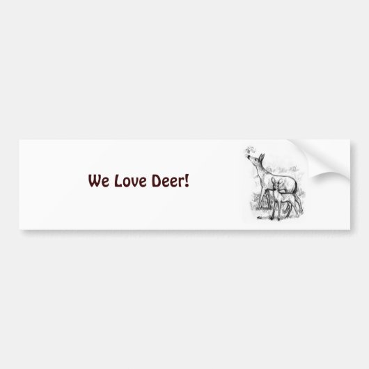 Hertenfamilie Bumpersticker (Voorkant)