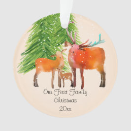 Hertenfamilie Eerste Kerstmis Acryl Decoratie