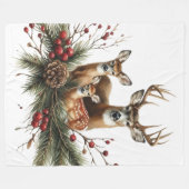 Hertenfamilie fleece deken (Voorkant (Horizontaal))