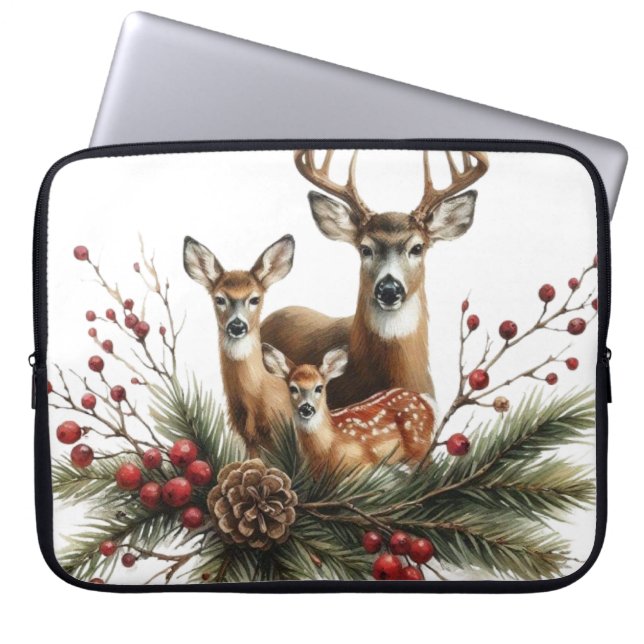 Hertenfamilie  laptop sleeve (Voorkant)