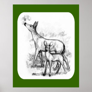 Hertenfamilie Poster