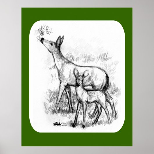 Hertenfamilie Poster (Voorkant)